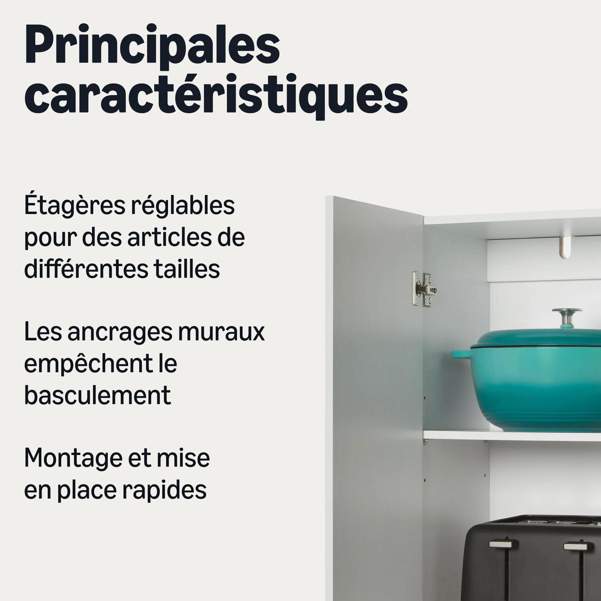 Amazon Basics Armoire de Rangement pour Cuisine, Couloir, Grande Armoire autoportante, Rangement de Garde-Manger étroit avec 2 Portes, étagères réglables, Blanc, 60 x 31,5 x 152,5 cm
