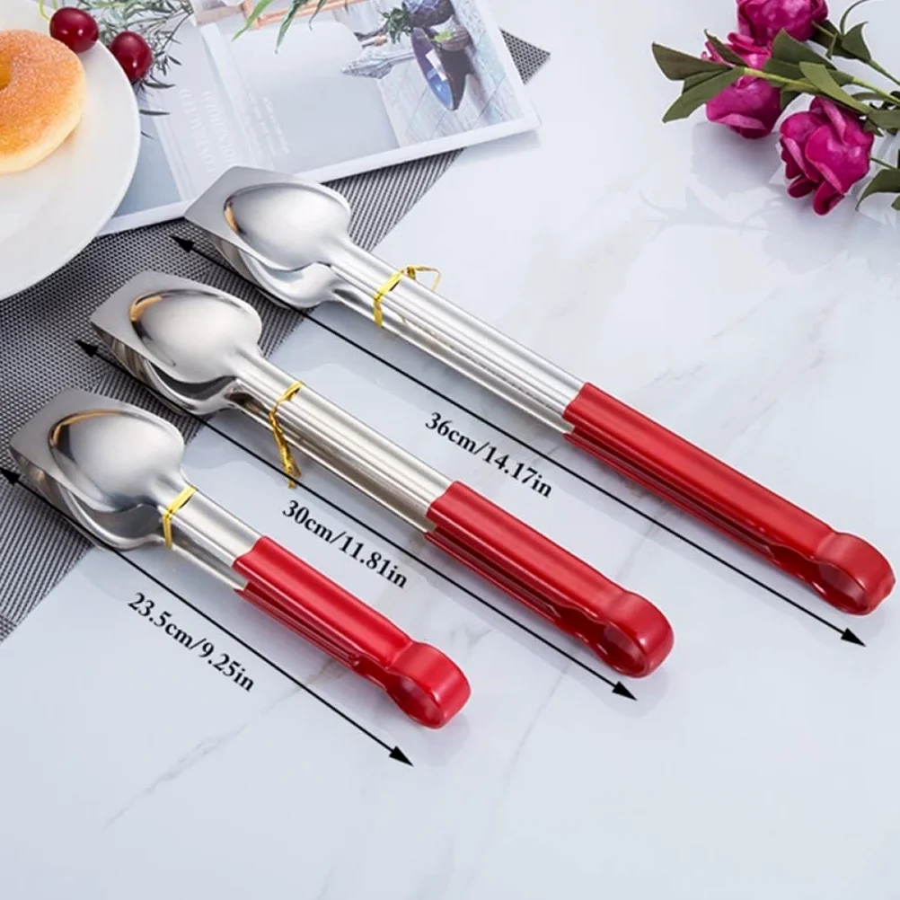 2pc Pinces de Cuisine Pinces de Cuisine en Acier Inoxydable Pinces de Service Accessoires de Cuisine ustensiles de Cuisine (Couleur : A, Taille : L) (AL)
