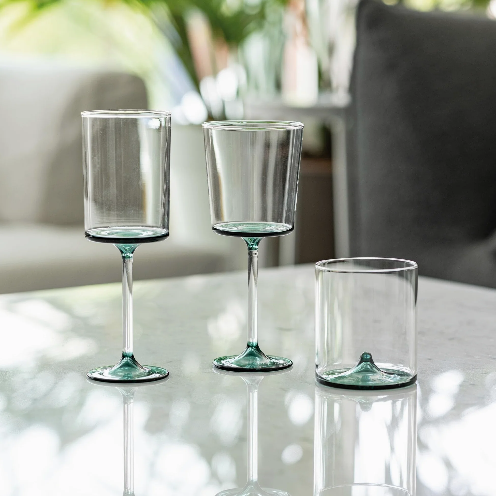 Zafferano Discobolo Verre À Vin Rouge en Verre Borosilicate Soufflé À La Main 46,5 Cl - Set 4 Pièces Design Transparent pour Dégustation De Vins Structurés