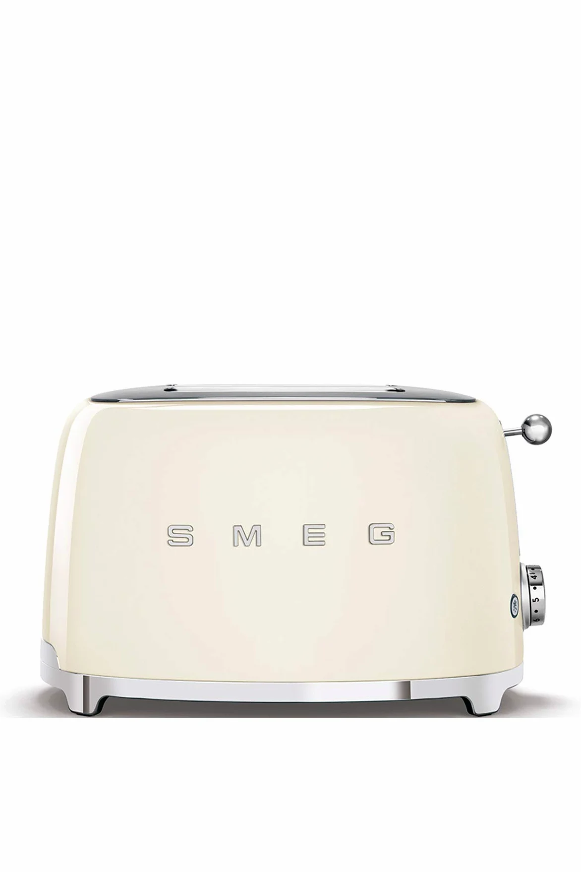 Smeg, Grille-pain 2 Tranches TSF01CREU, 2 Fentes 36 mm, 6 Niveaux de Brunissage, Fonction Chauffage, Décongélation et Bagel, Éjection Automatique du Pain, Ramasse Miettes, 950 W, Crème