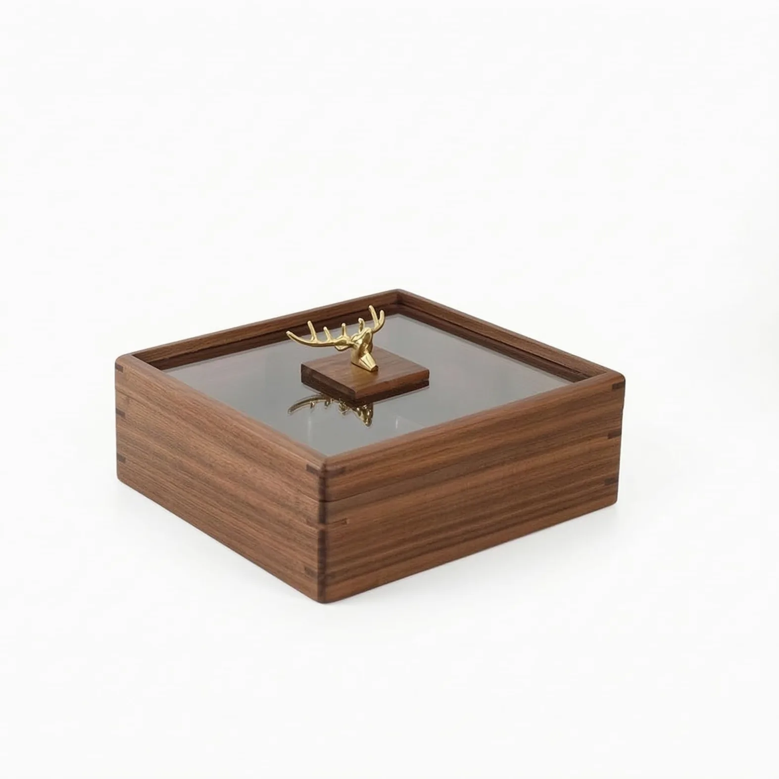 Boîte à Fruits Secs Élégant Boîte En Bois avec Couvercle Fonctionnel pour Heure du Thé, Deux Couches