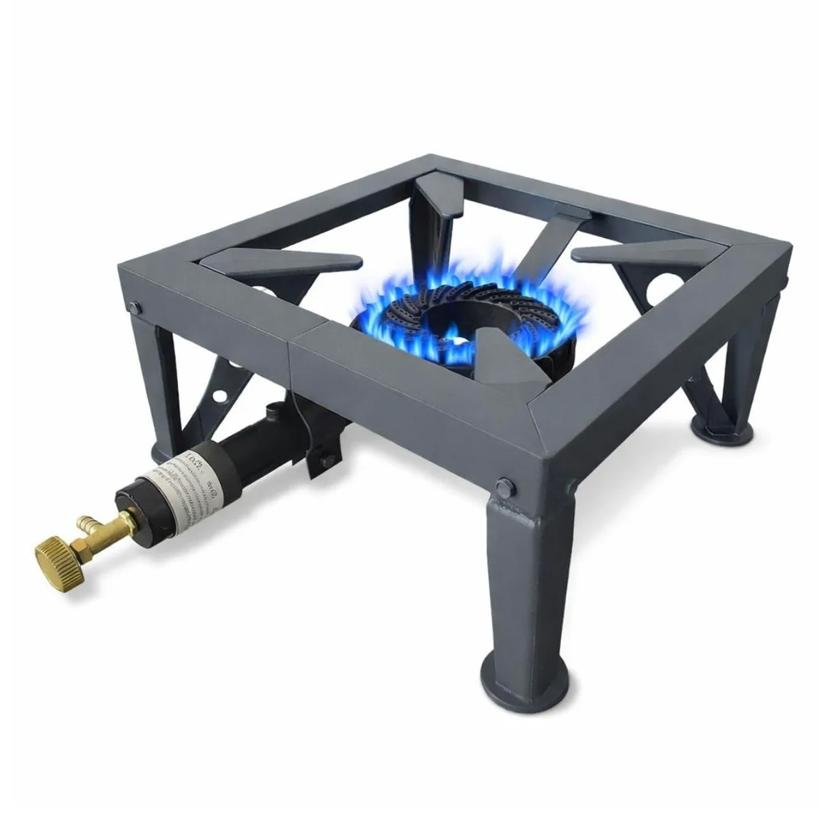 INTEC - Réchaud à gaz 7500W Professionnel Charge 200Kg Tout Fonte 4 Pieds renforcés - Réchaud Pro Marché Cuisson Confiture, Paella