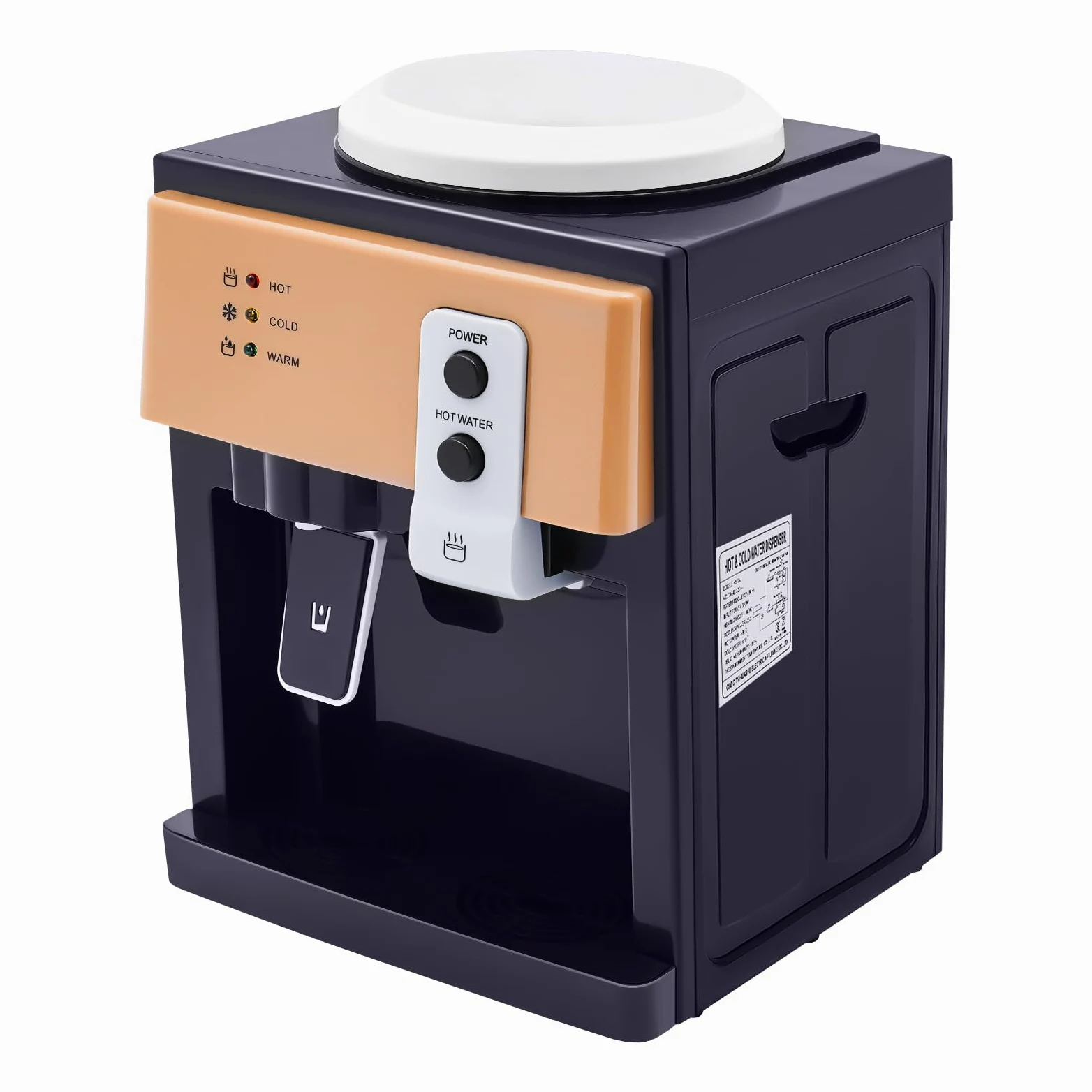 Distributeur d'eau électrique, mini distributeur de boissons chaud et froid avec revêtement en acier inoxydable de qualité alimentaire pour le bureau et la maison