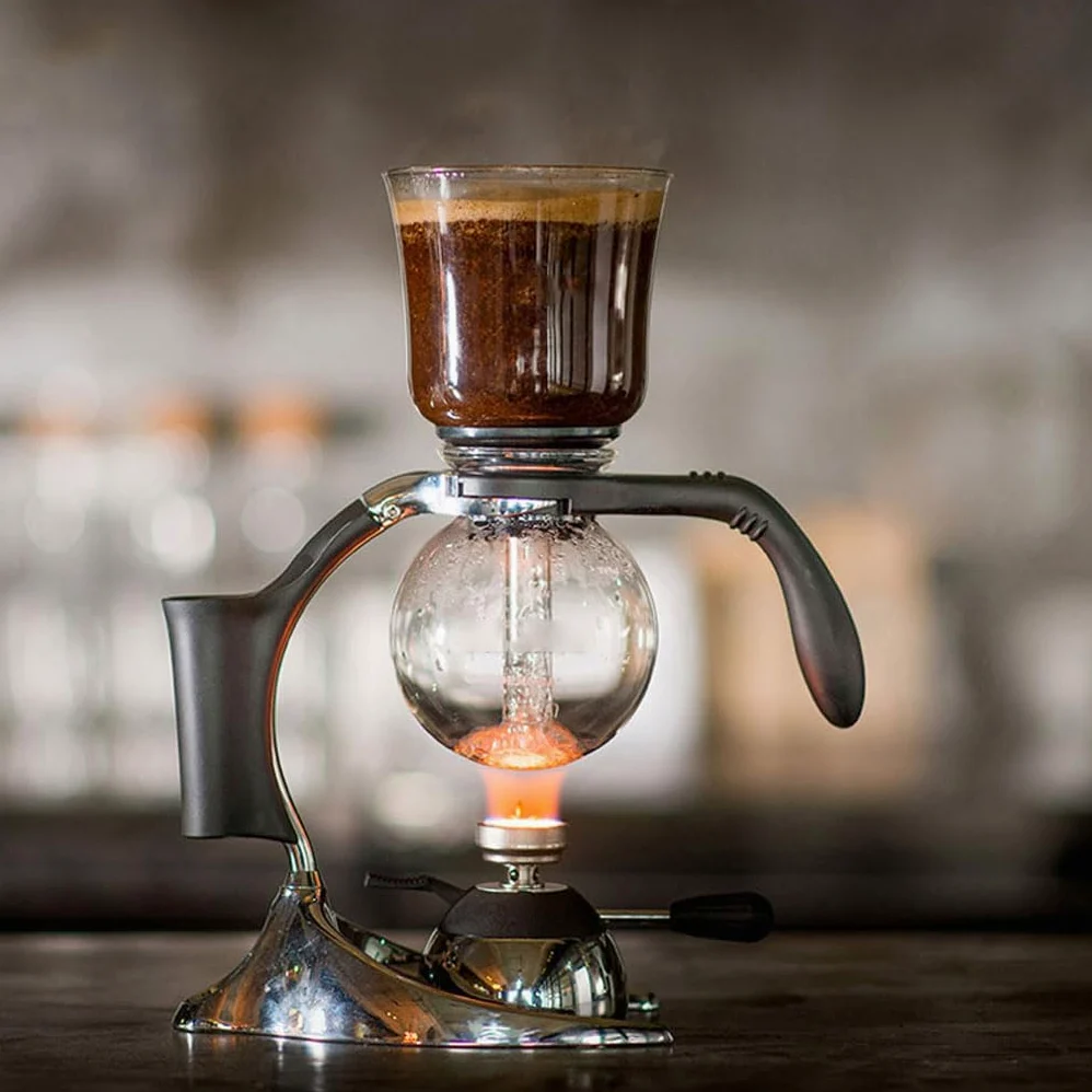 ASSICON Expresso en Aluminium Cafetière à Siphon pour Bureau de Restaurant à Domicile, Machine à thé Chaud pour brasseur de café sous Vide Convient à la Plupart Cafetière sur cuisinière