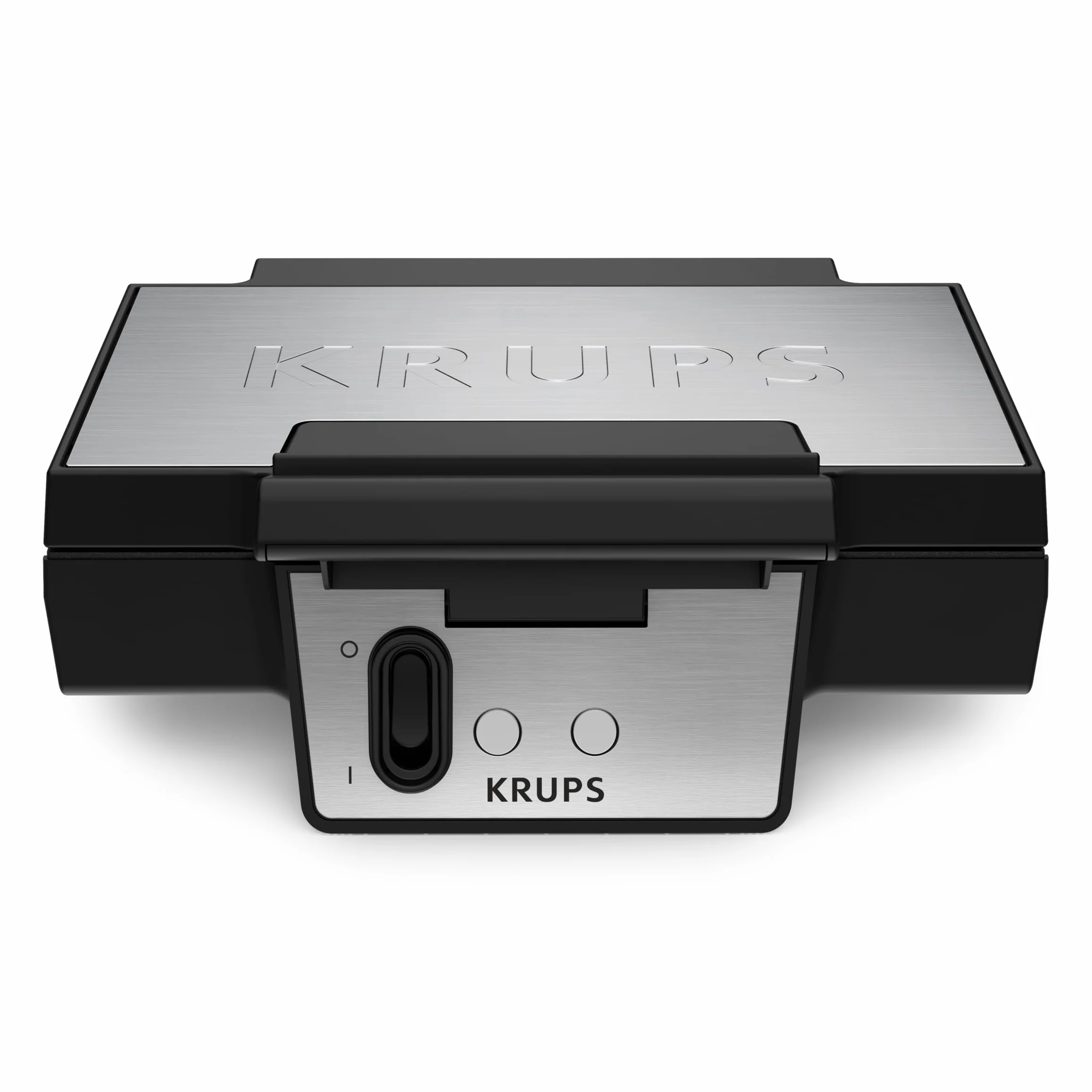 Krups FDK FDK261 - Gaufrier Iconic 850 W - Plaques antiadhésives en céramique - Design emblématique - Rangement vertical - Facile à utiliser - Noir/acier inoxydable