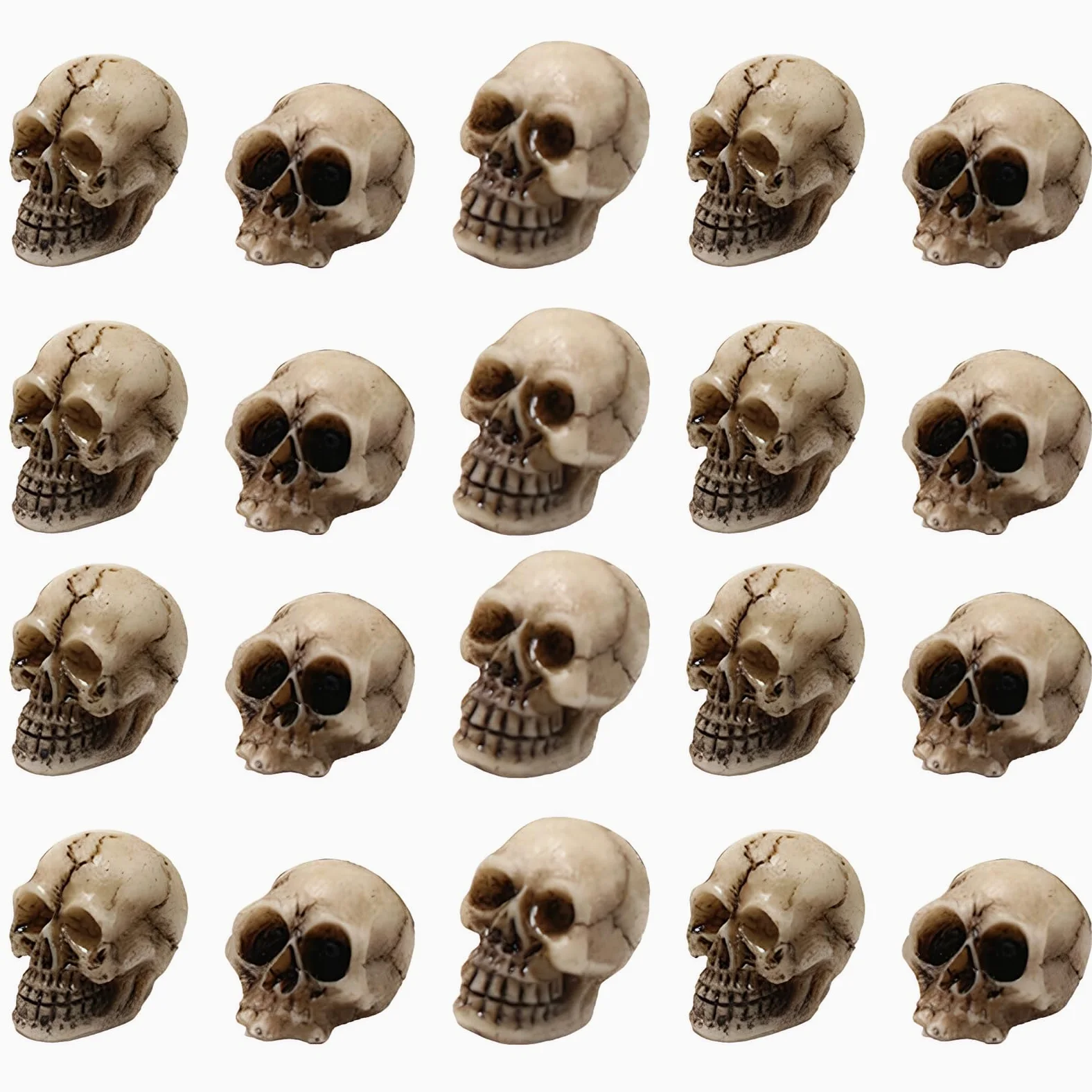 20 Pièces Mini Têtes de Squelette, Halloween Résine Tête De Crâne, Décor De Mini Crânes, pour Le Paysage Jardin en Pot décor, Carnaval, Maison Hantée, Fête d'horreur