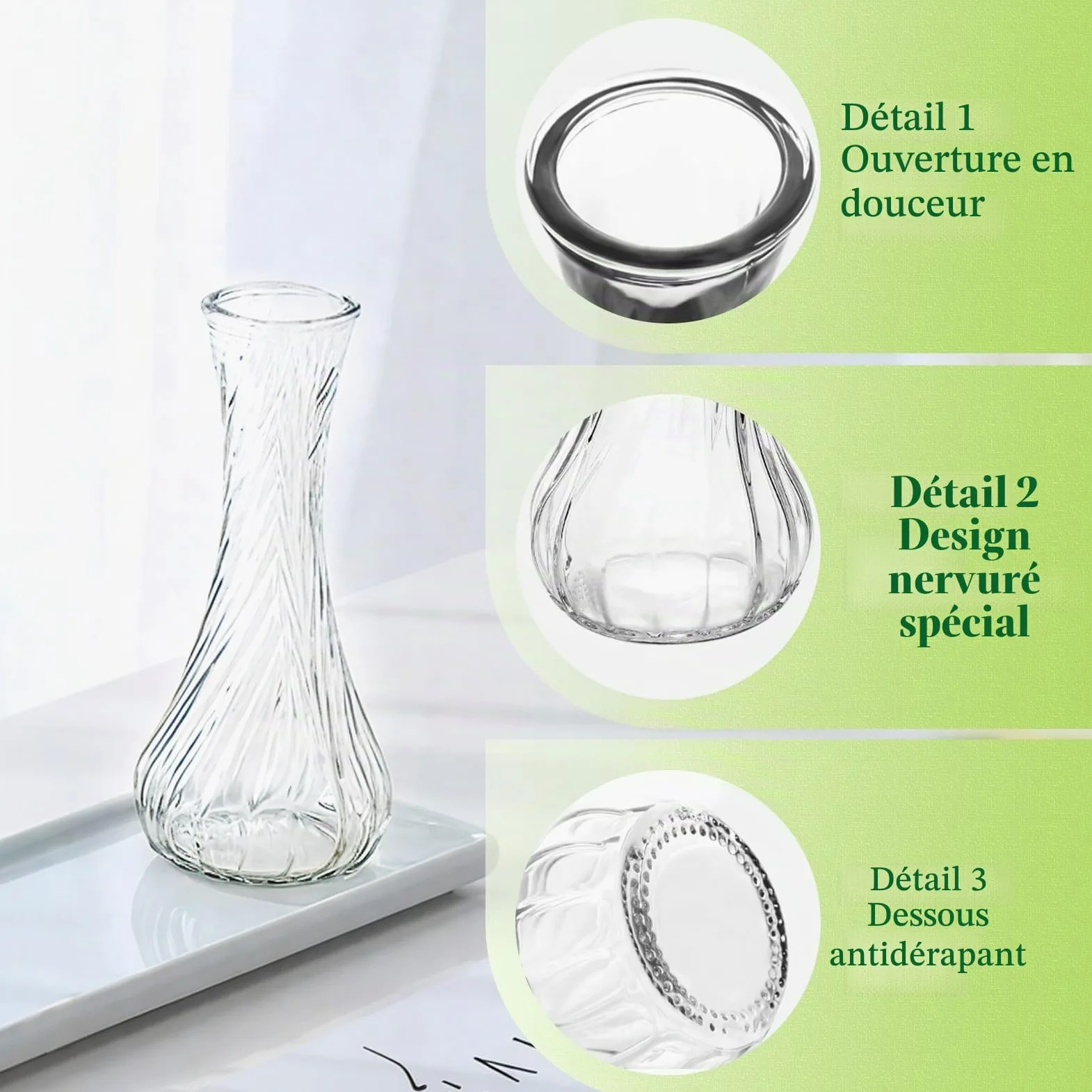 Hewory Petit Vase Deco Table - 12 Soliflore en Verre Petit Vase en Verre Transparent pour Centre De Table - Vases Decoratifs pour Decoration Mariage Anniversaire Home Salon Parti