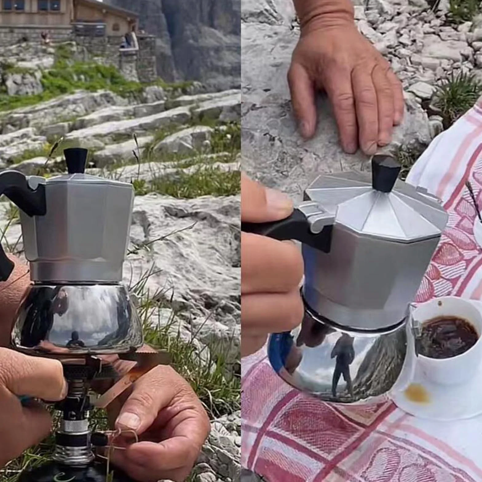 Cafetière italienne en acier inoxydable avec couvercle transparent pour faciliter l'infusion du café, capacité de 4/6 tasses, idéale pour la maison ou les petites réunions