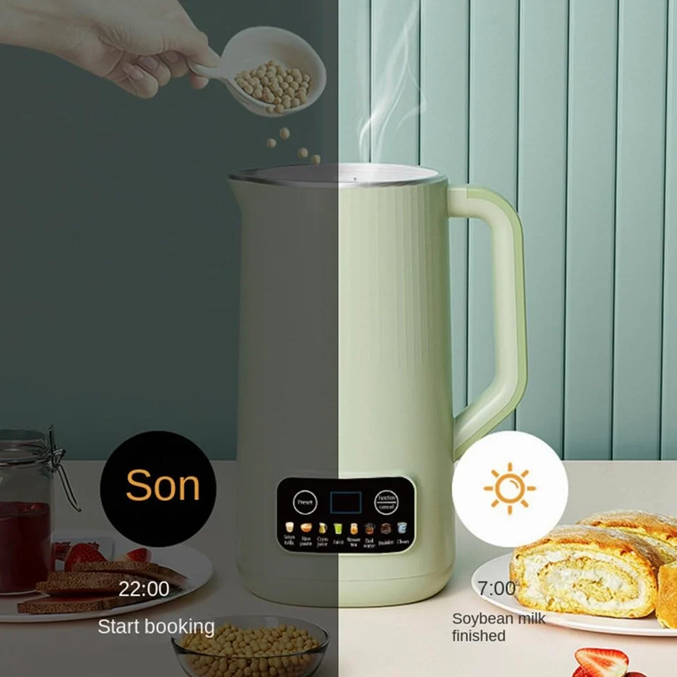 Machine de Lait de Soja Multifonction, Avec écran LED intelligent, Machine multifonctionnelle à lait végétal 600ml, Démarrage Différé/Maintien au Chaud/Autonettoyant Blender Chauffant 600W (B)