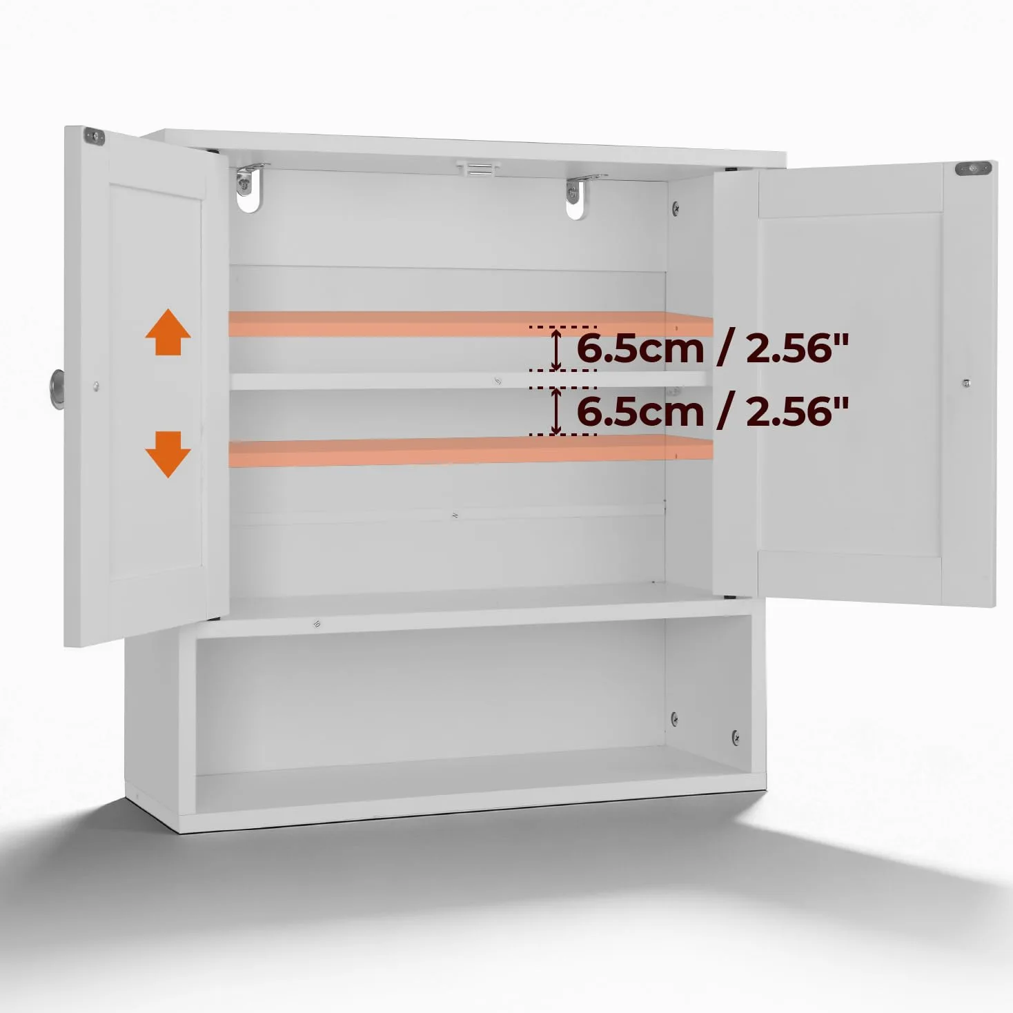 LEADZM Armoire Murale Salle de Bain, Meuble WC Suspendu avec 2 Portes, Étagère Réglable, Placard de Rangement pour Toilette, Salon (Style 2, Blanc)