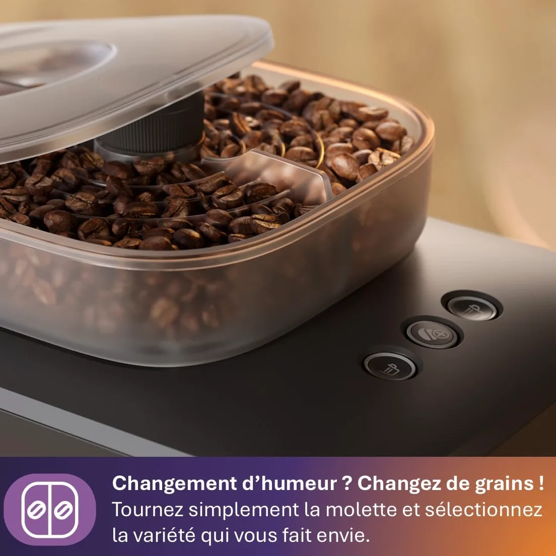 Machine à expresso Philips Baristina Variety - Bac à grains Double compartiment, Broyeur intégré, 16 bars, Nettoyage facile, Expresso et Lungo, noir/porte-filtre noir (BAR320/60)