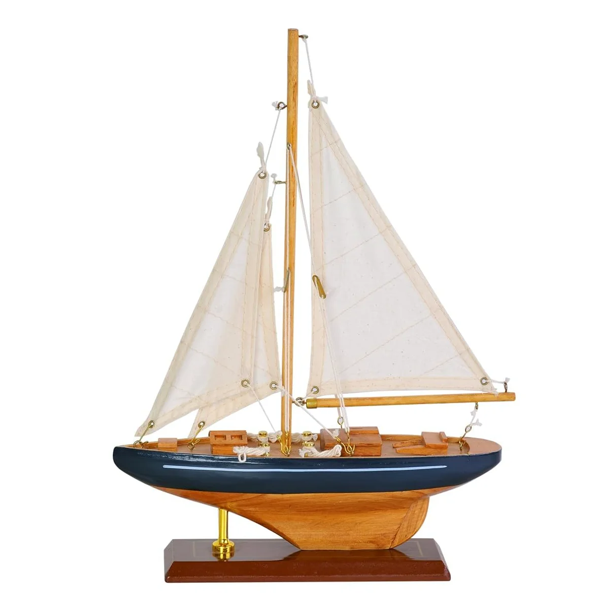 Générique Bateau VOILIER rétro Miniature Décoration Nautique en Bois sur Socle 34x25cm