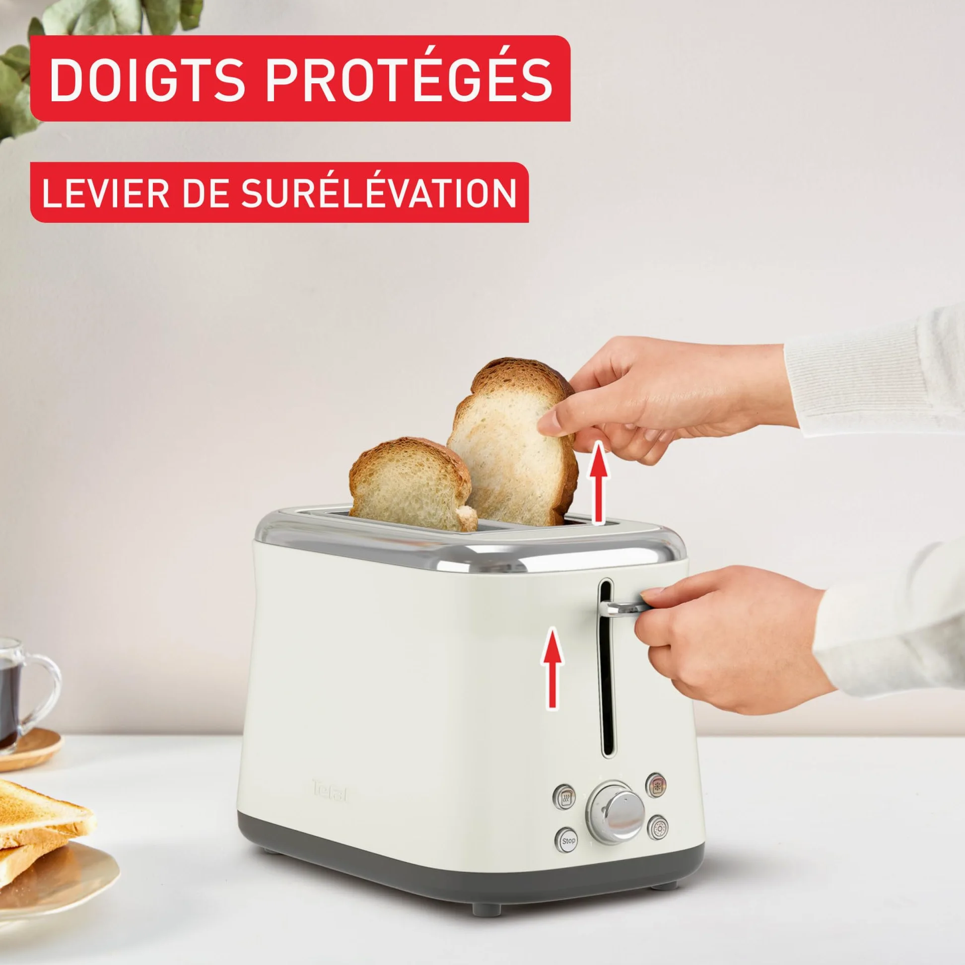 Tefal Collection, Grille-pain 2 fentes, Design en acier inoxydable rétro, Levier de surélévation, 8 niveaux de dorage, TT720AE0