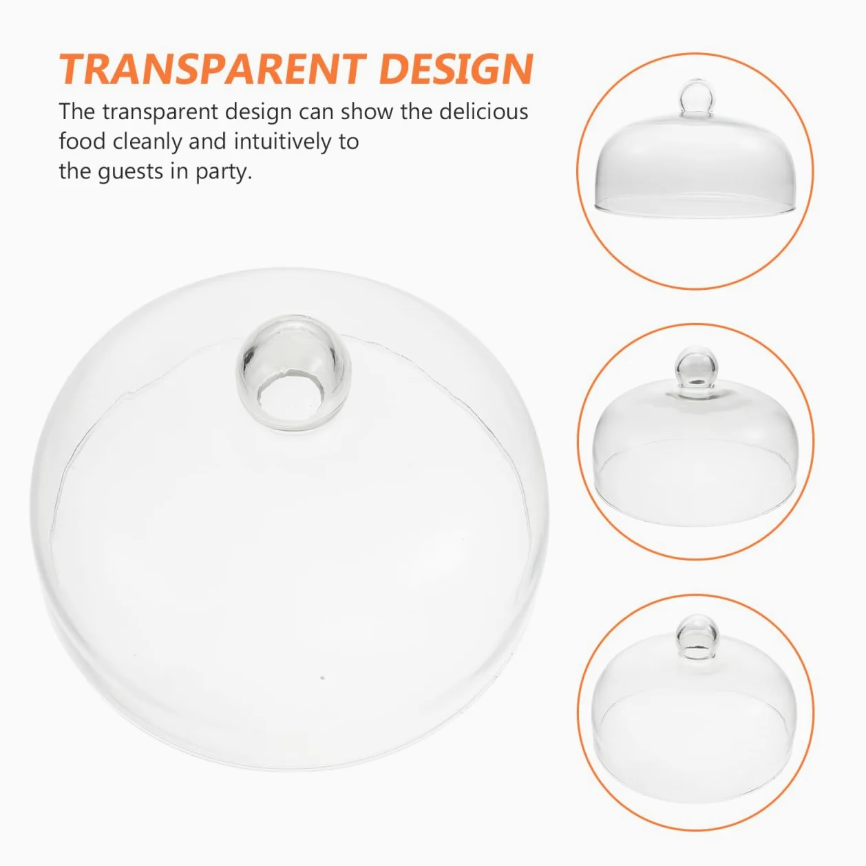 UPKOCH Cloche en verre transparent pour gâteaux, fruits, fromage, 23 cm