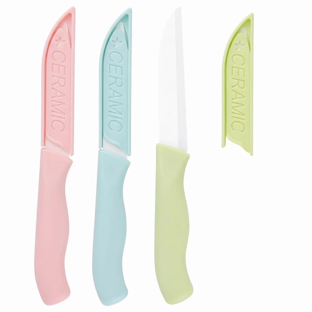3 Pièces Couteau ceramique, Couteau ceramique cuisine, Couteaux Ceram-ique Lame De 10cm, Pour Couper Des Fruits, Des Légumes, Du Pain