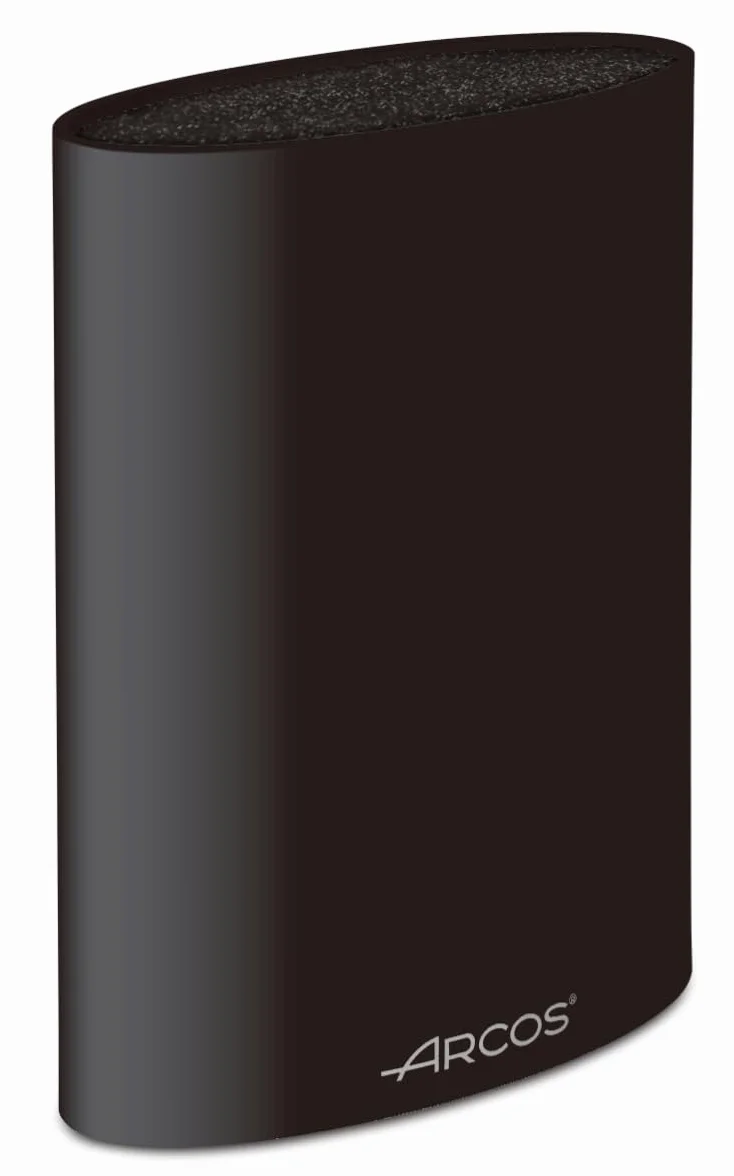 ARCOS Taco Ovale Protecteur de Couteaux jusqu'à 20 Cm. Bloc pour Couteaux au Design Moderne Fabriqué en Caoutchouc Thermoplastique. 220 x 160 x 65 Mm. Couleur Noir