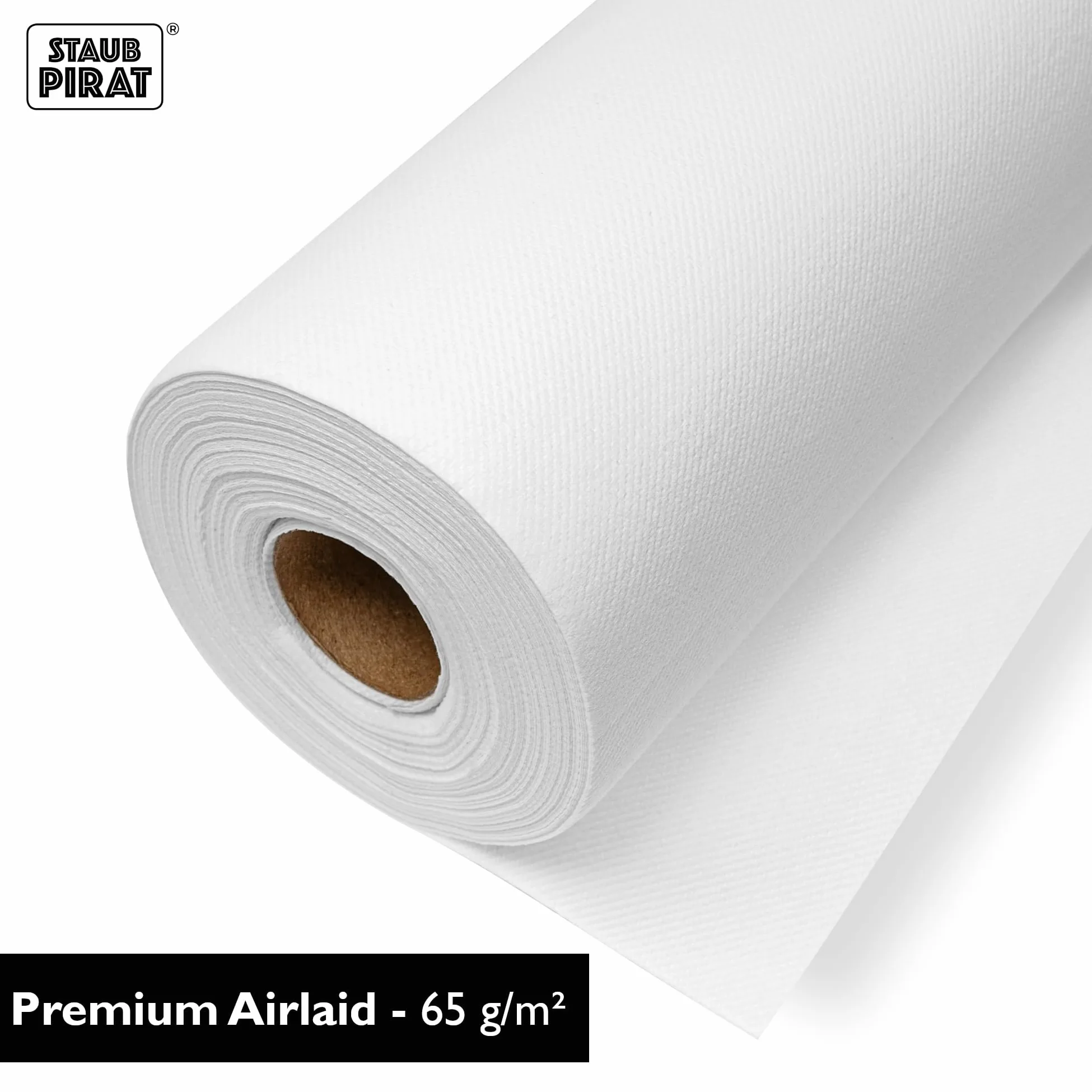 Airlaid Rouleau de nappe Blanc 118 cm x 25 m | Qualité gastronomique, 65 g/m², découpable, décoration facile pour fête, événement, Noël, anniversaire, Nouvel An