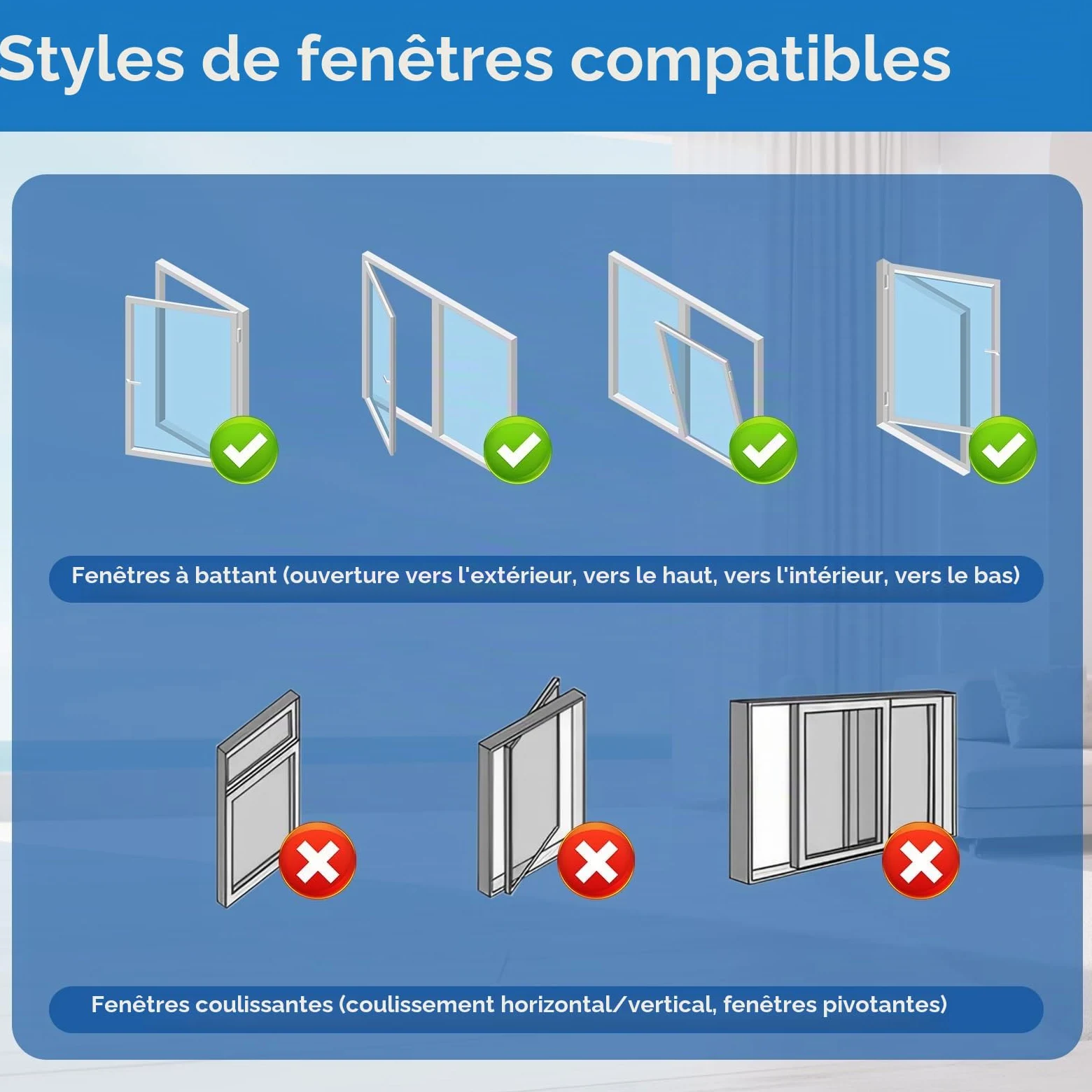 Kit Étanchéité pour Fenêtre 5M Qoosea, Climatiseur Mobile avec Bande Auto-Agrippante et Attaches, Sans Perçage pour Climatiseur Portable, Sortie Sèche-Linge, Fenêtres à Battant, Réutilisable