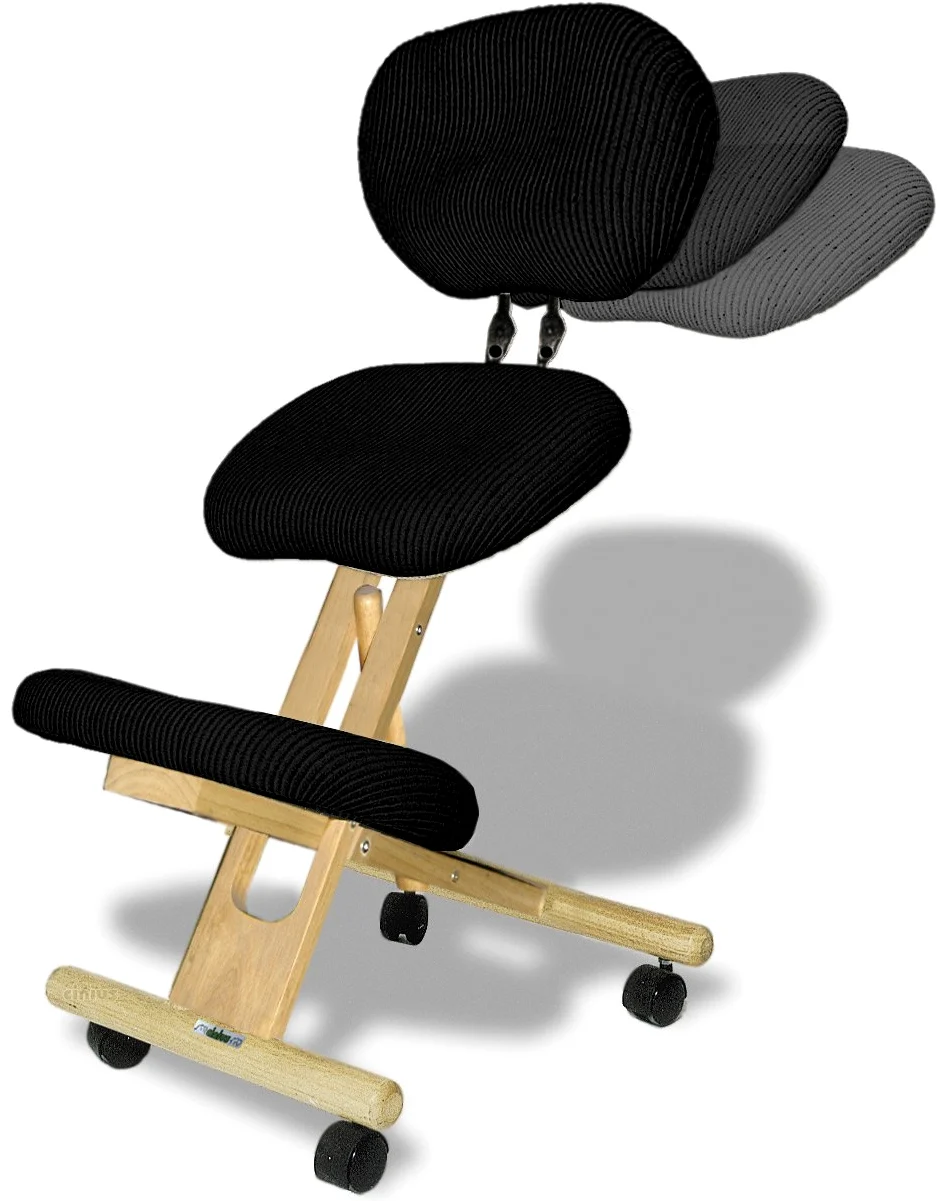 cinius Chaise Ergonomique Professionnelle avec Dossier, Couleur Naturelle/Noir