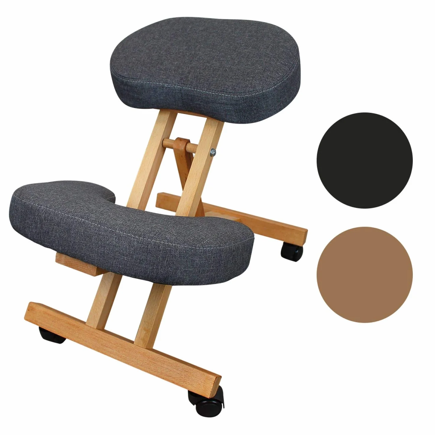 Vivezen - Tabouret, Chaise Ergonomique, siège Assis Genoux en Bois Pliable et réglable - 3 Coloris