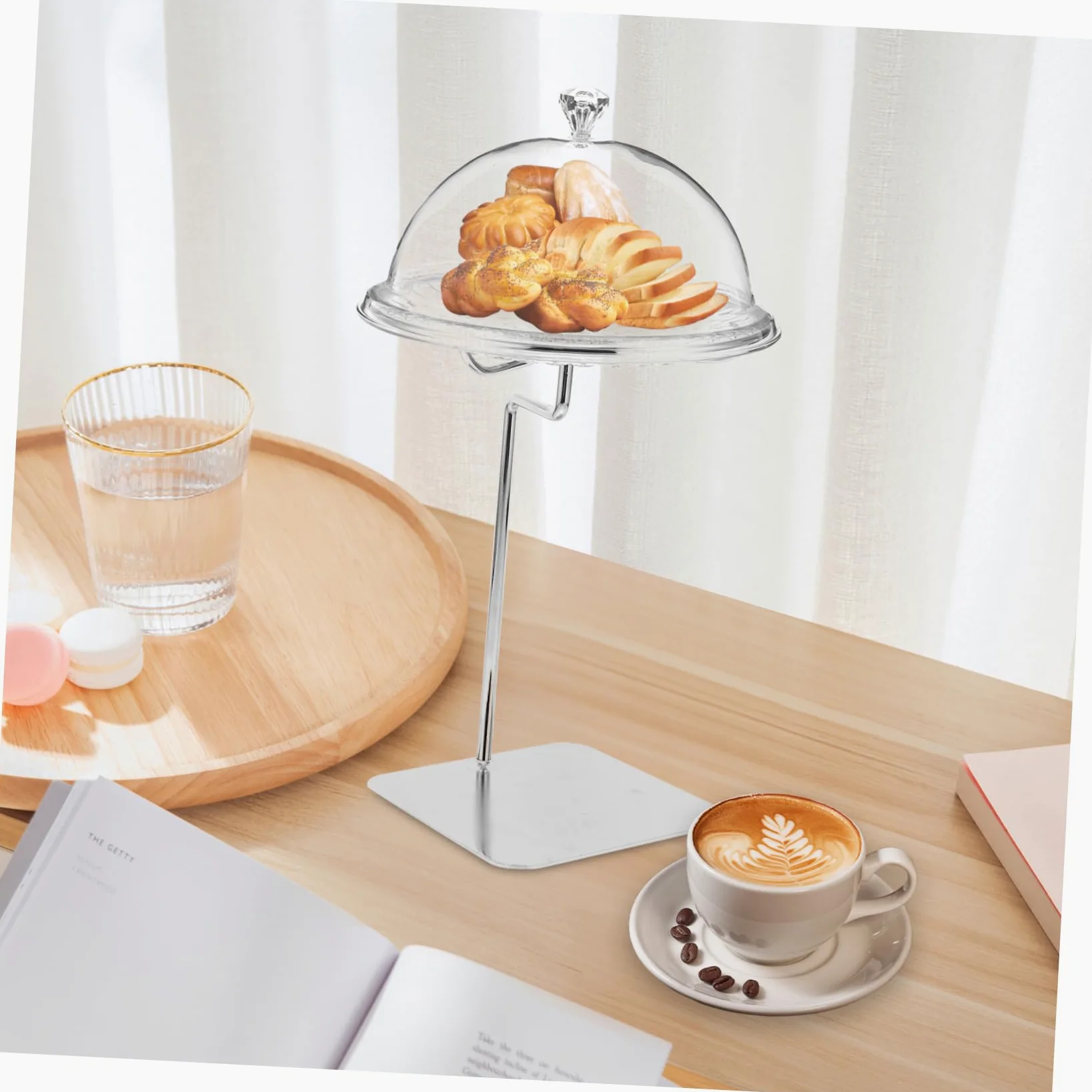 plat de fruits de cloche de fromage de dessert assiette à biscuits avec couvercle serveur de petit gâteau Stand de cupcake assiette de service pour la fête le fer Transparent