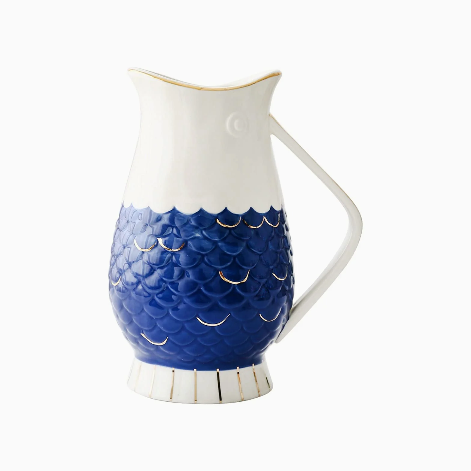 Carafe Eau Pichet en céramique peint à la main avec poignée anti-échappement Théière à grande capacité cruche haute capacité for le jus, le lait, les boissons froides ou chaudes Pichet à Thé Glacé(A)