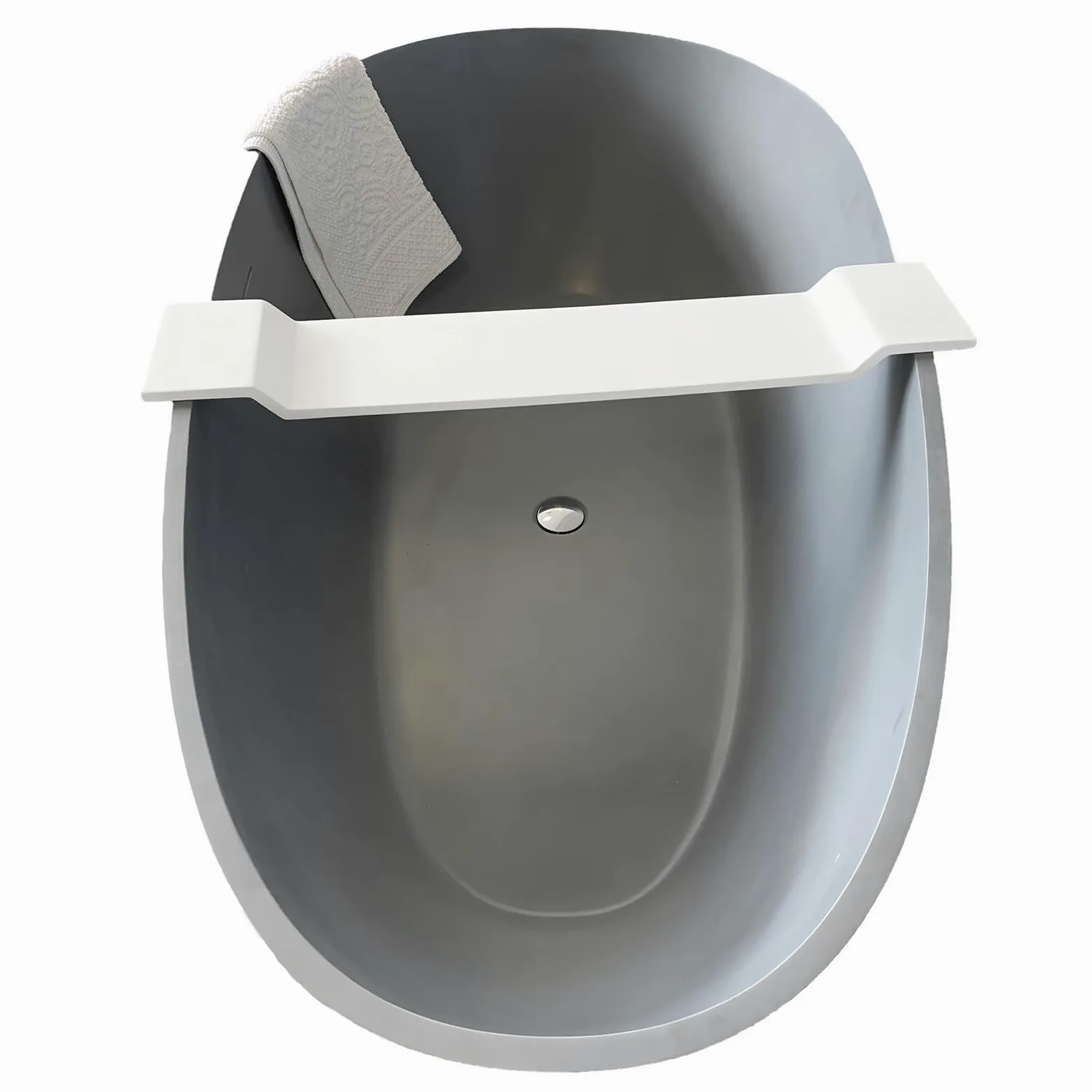 BERNSTEIN - Plateau de baignoire, Tablette Bain, Pont Baignoire en fonte minérale 85x16cm Blanc mat - PB4208