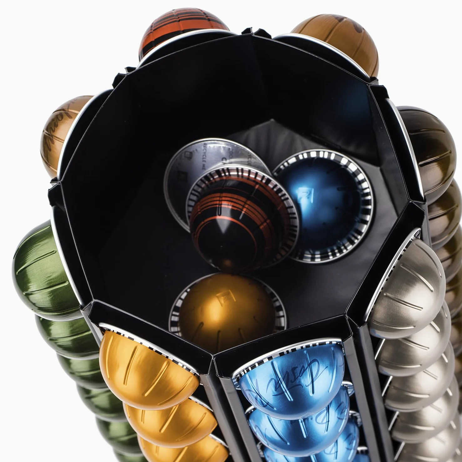Bagoo Support Capsules de Café pour Nespresso Vertuoline avec Stockage Central de Dosettes Supplémentaires Rotation à 360 degrés (40+)
