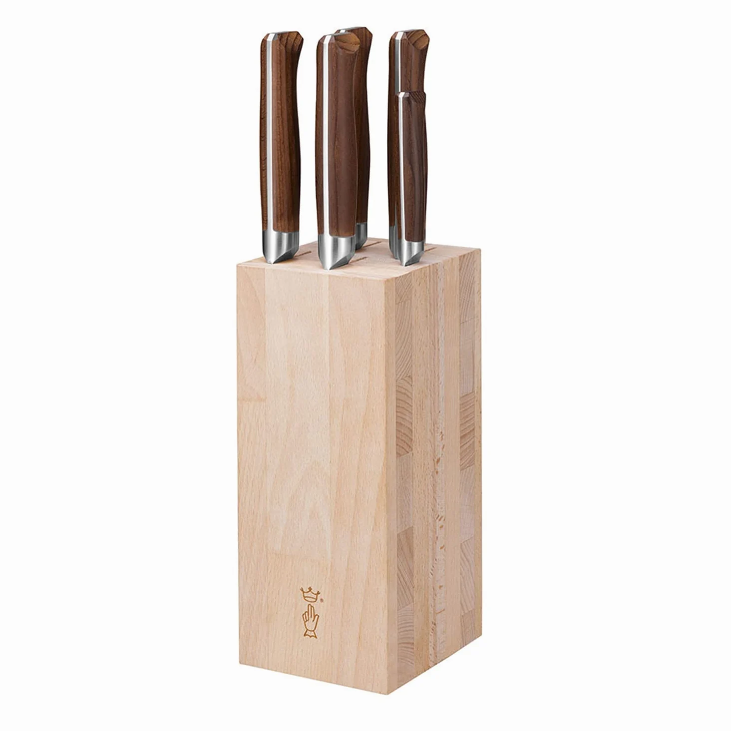 OPINEL - Bloc de Rangement pour Couteaux en Bois de Hêtre - Design Sobre et Élégant - Vos Couteaux de Cuisine Toujours à Portée de Main et Protégés - pour 5 Couteaux