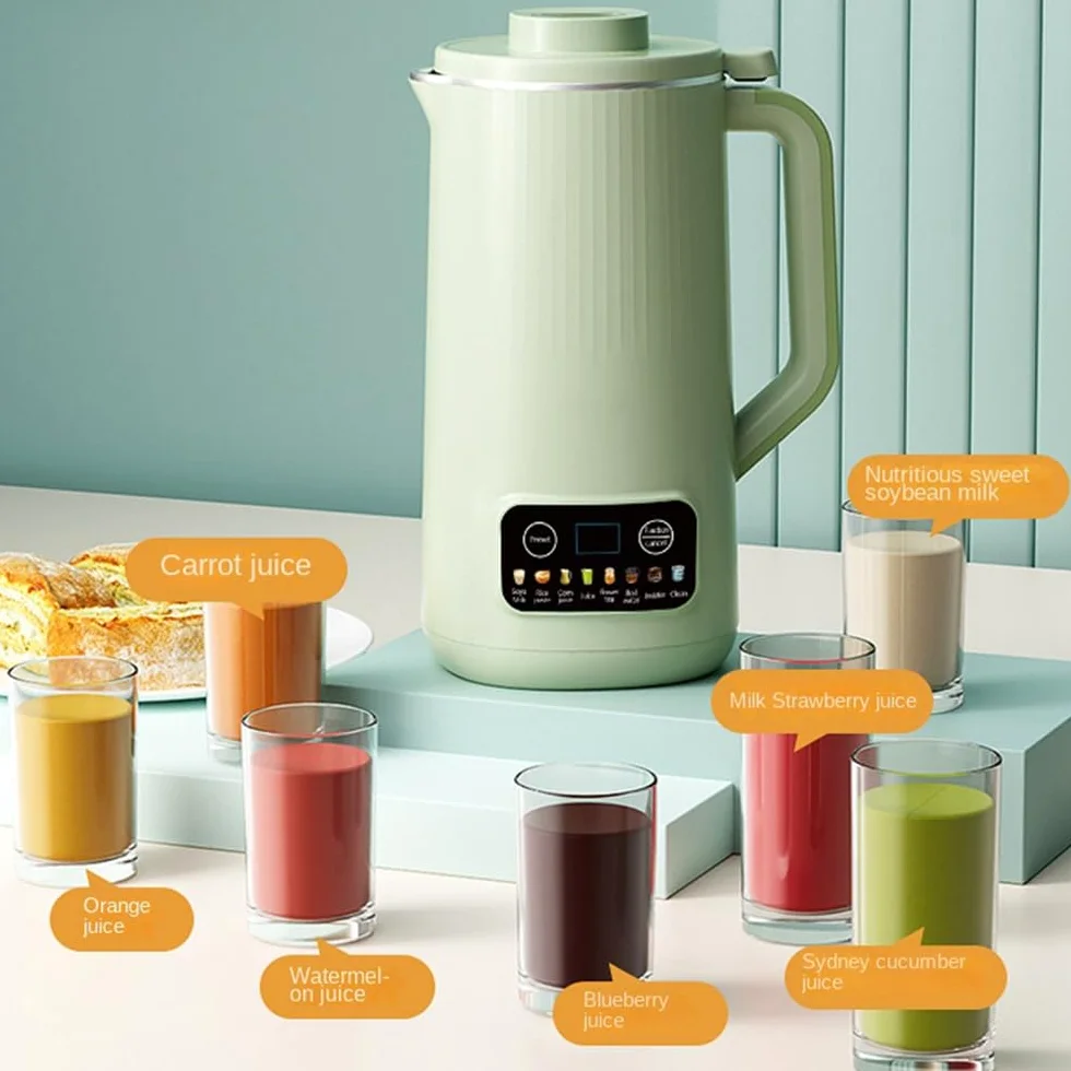 Machine de Lait de Soja Multifonction, Avec écran LED intelligent, Machine multifonctionnelle à lait végétal 600ml, Démarrage Différé/Maintien au Chaud/Autonettoyant Blender Chauffant 600W (B)