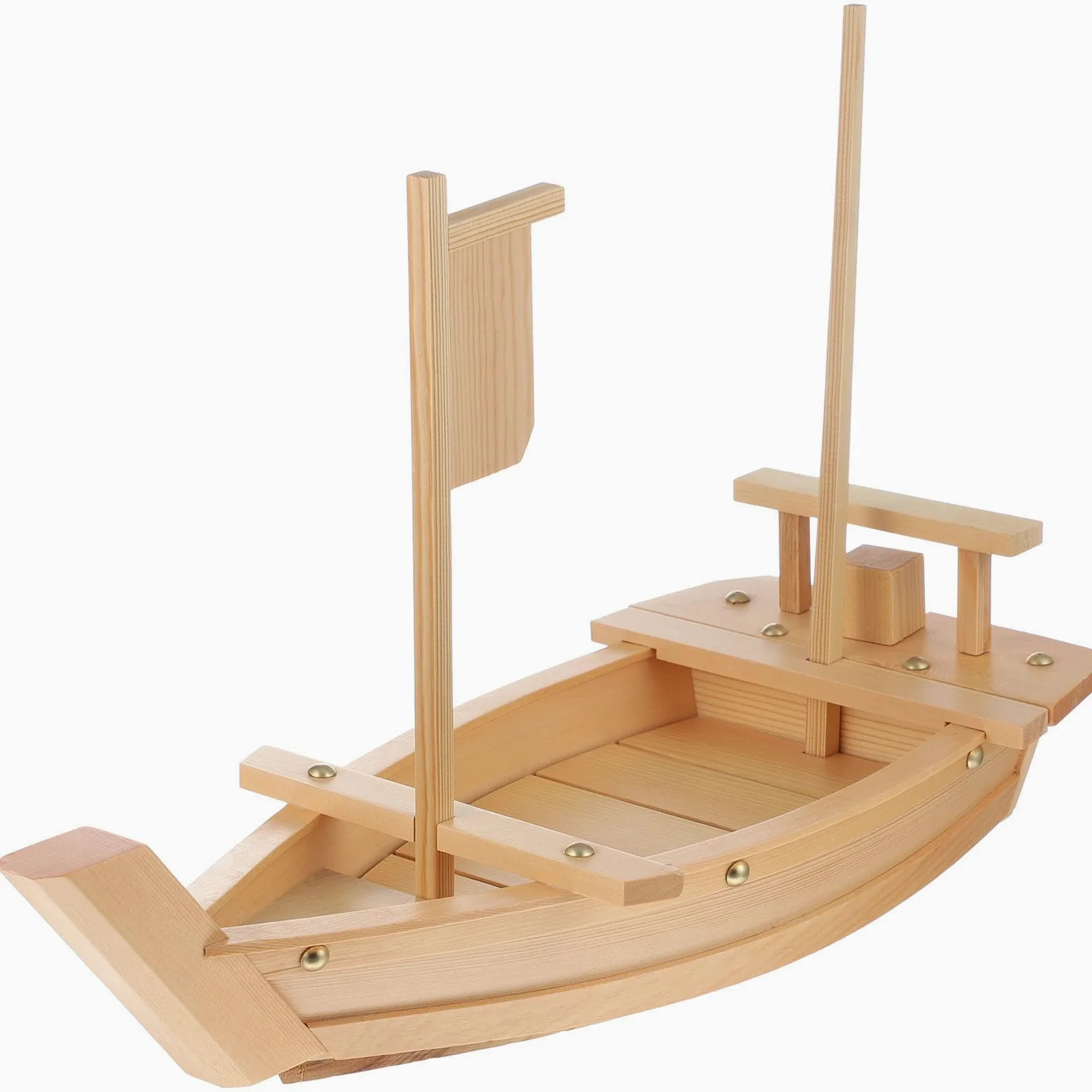 Veemoon Plateau de Sushis de Bateau en Bois, pour Sashimi | Plateau de Présentation Lisse, Facile à Nettoyer, Style Japonerie, pour Restaurants et Fêtes Spéciales