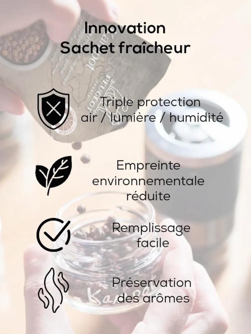 PEUGEOT - Bar À Sel Maestro - Moulin À Sel 10cm Réglage U'Select - Innovation Sel Glace, Mécanisme Zirlion - Fabrication Française - en Bois PEFC & INOX - Coloris Graphite