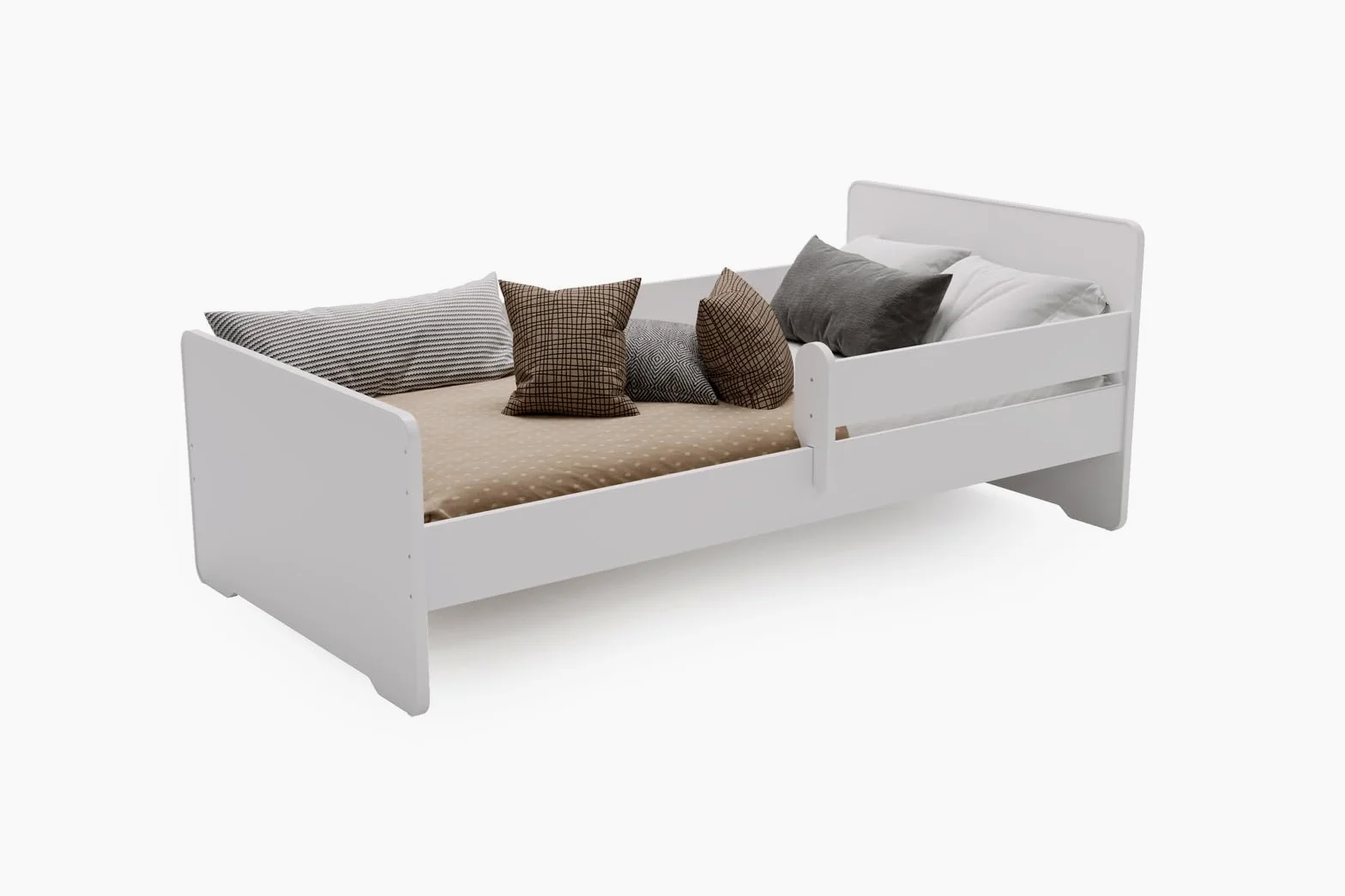 KOBI Lit d'enfant Max 70x140 Rail, Cadre, Blanc, Classique, pour Chambre d'enfant, Fille, garçon, Set Complet pour Chambre d'enfant