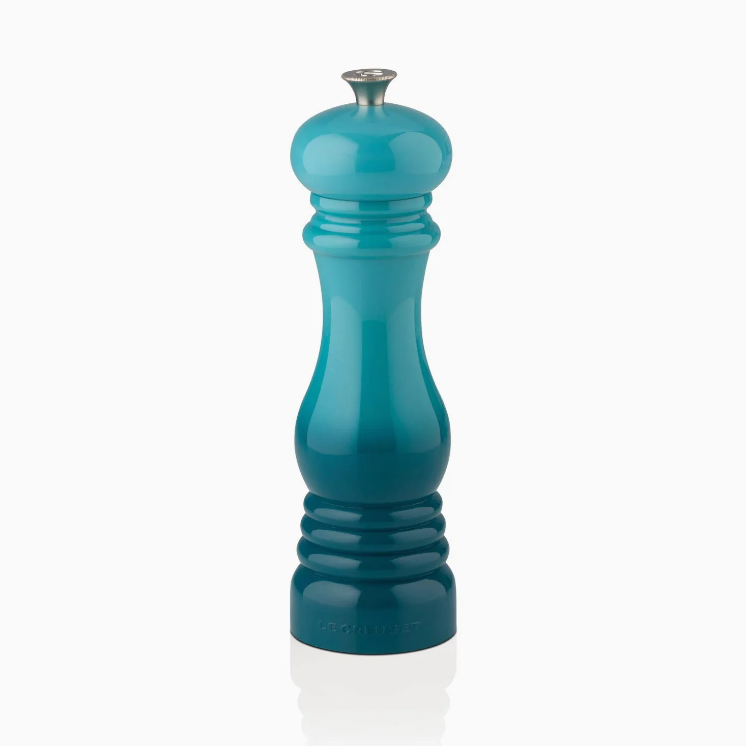 Le Creuset Moulin à Sel Classique Réglable, Plastique ABS Résistant aux Éclats, Anticorrosion, 21 cm, Bleu Caraïbes, 96002000490000