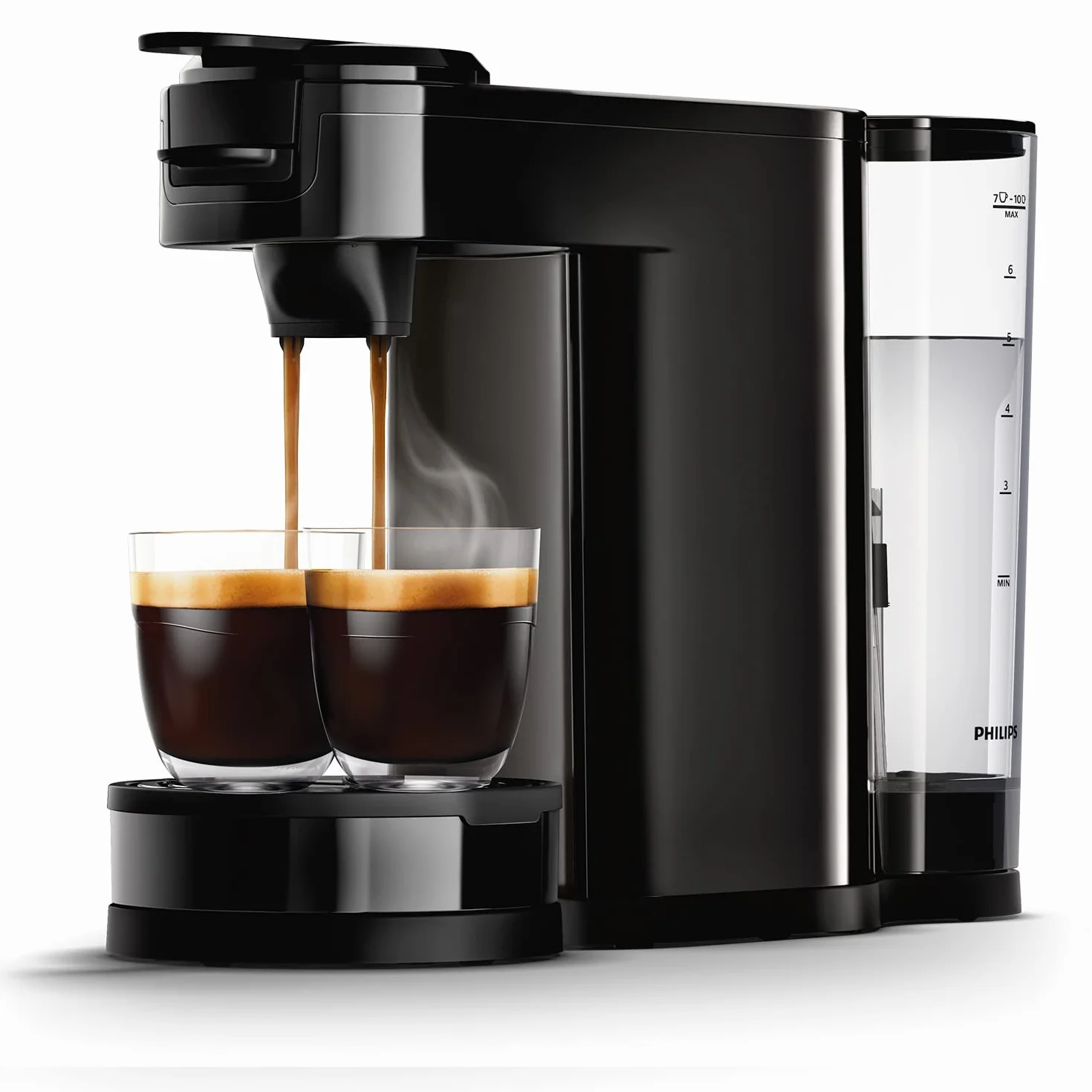 Philips Senseo Switch HD6592/64 Machine à café à dosettes et filtres, technologie d'infusion 2 en 1, réservoir d'eau de 1 litre, 7 tasses en un seul passage, noir laqué