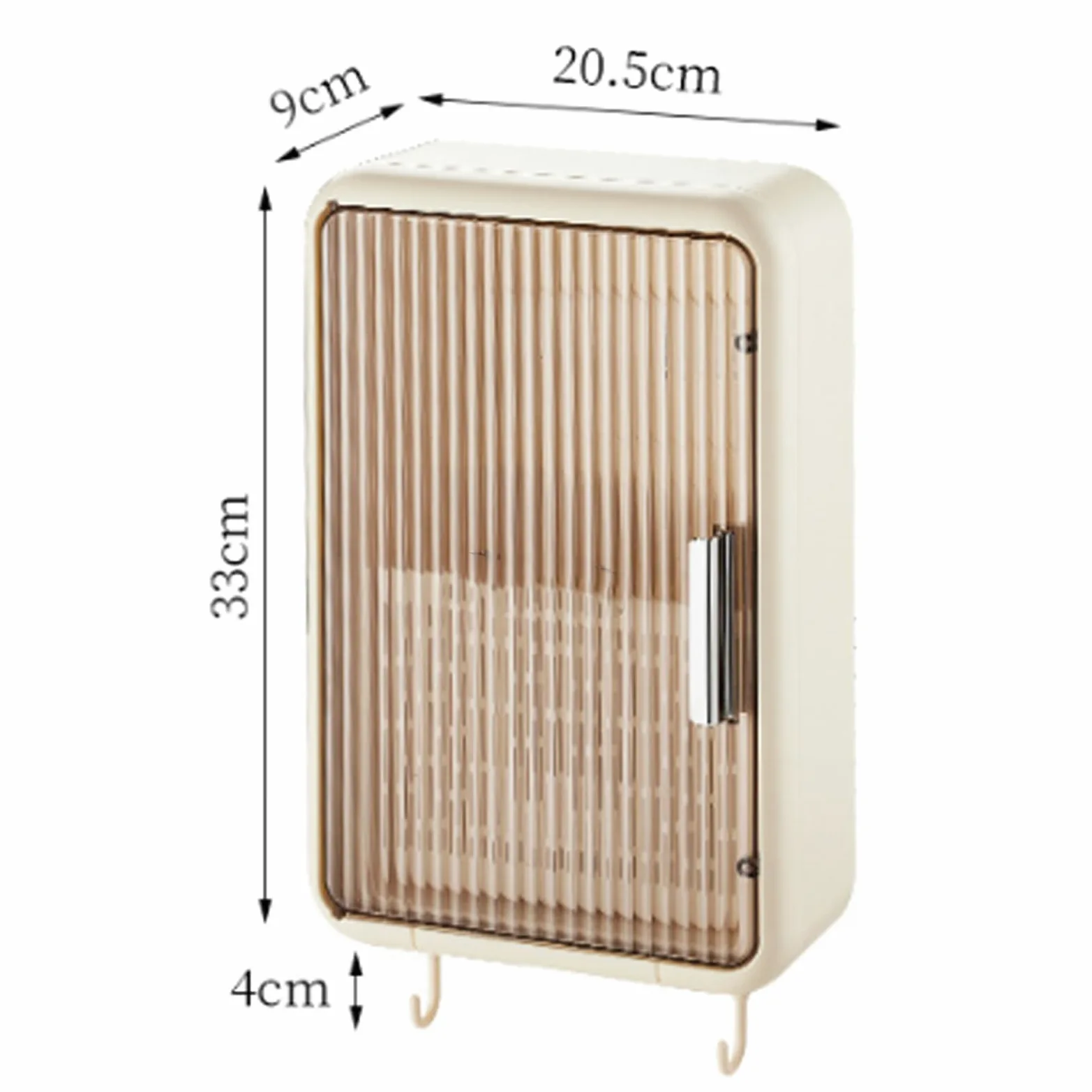 TOPINCN Organiseur mural pour baguettes drainant et anti-poussière avec couvercle, convient pour louches, fourchettes et plus (couleur crème)