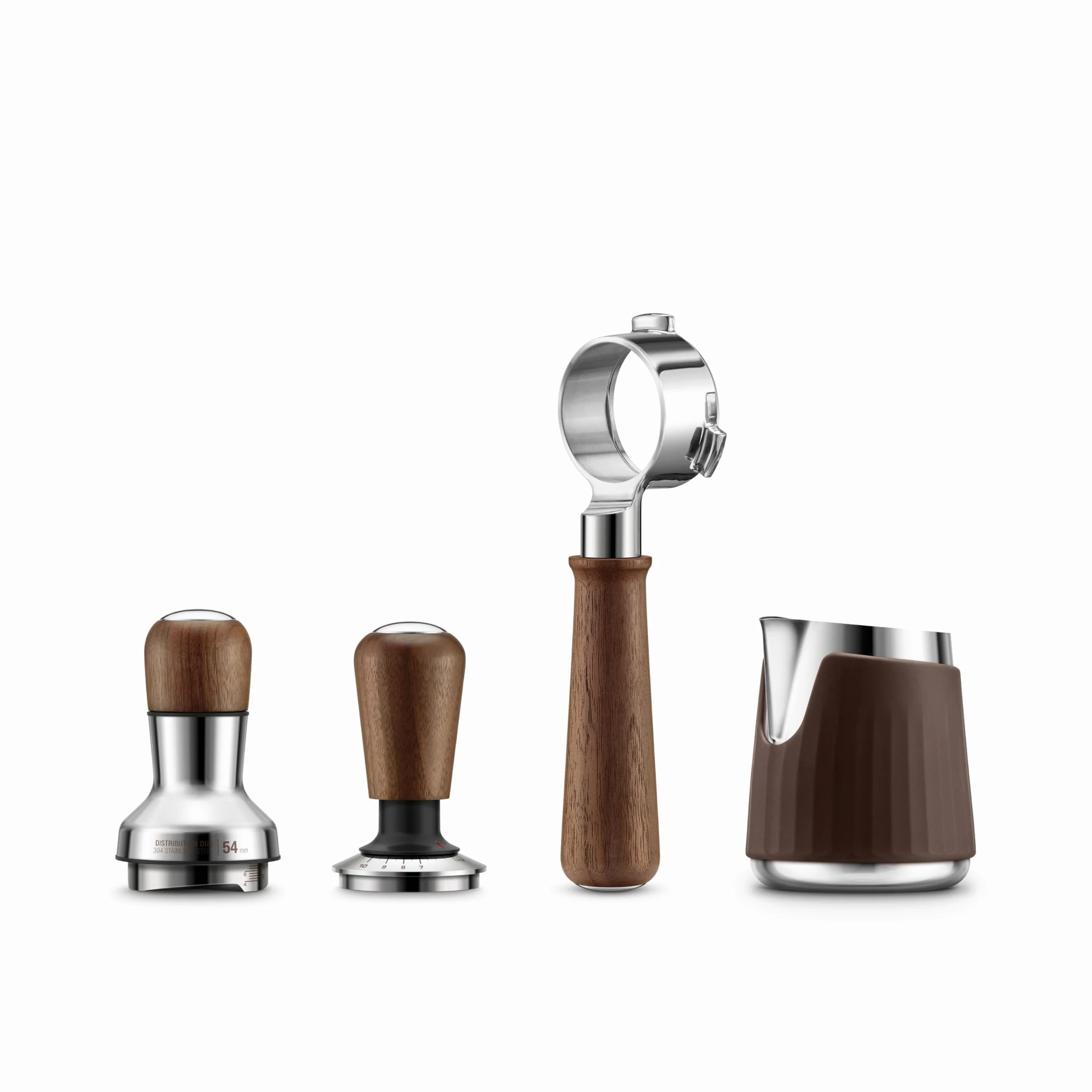 Sage - The Force Gauge Tamper 54mm - Tasseur à Espresso Auto-nivelant, Pression Cohérente, Compatible avec Les Porte-filtres de 54mm - Noyer de Qualité Supérieure