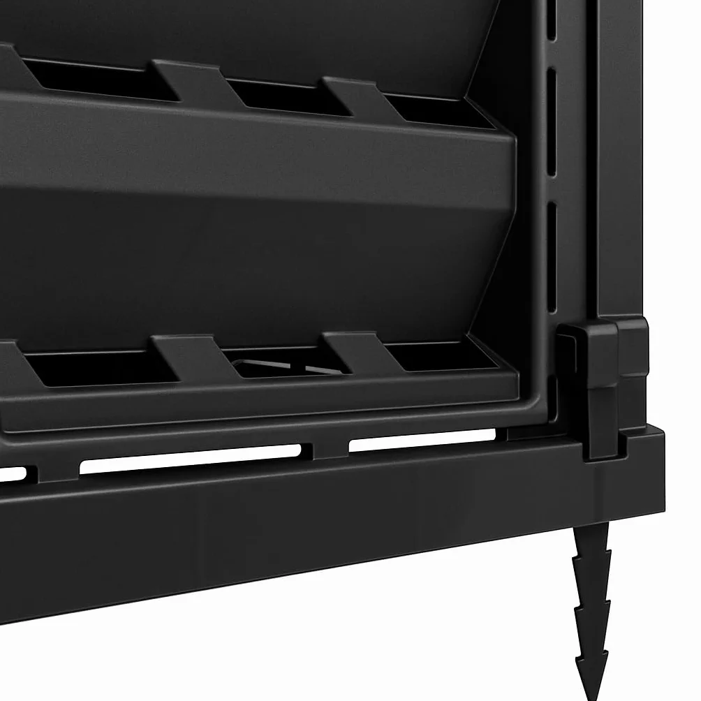 Composteur de Jardin 360L - Conteneur à Compost avec Base - Composteur Thermique en Plastique Noir - Compost - Composteur Thermique - Composteur de Jardin - Composteur