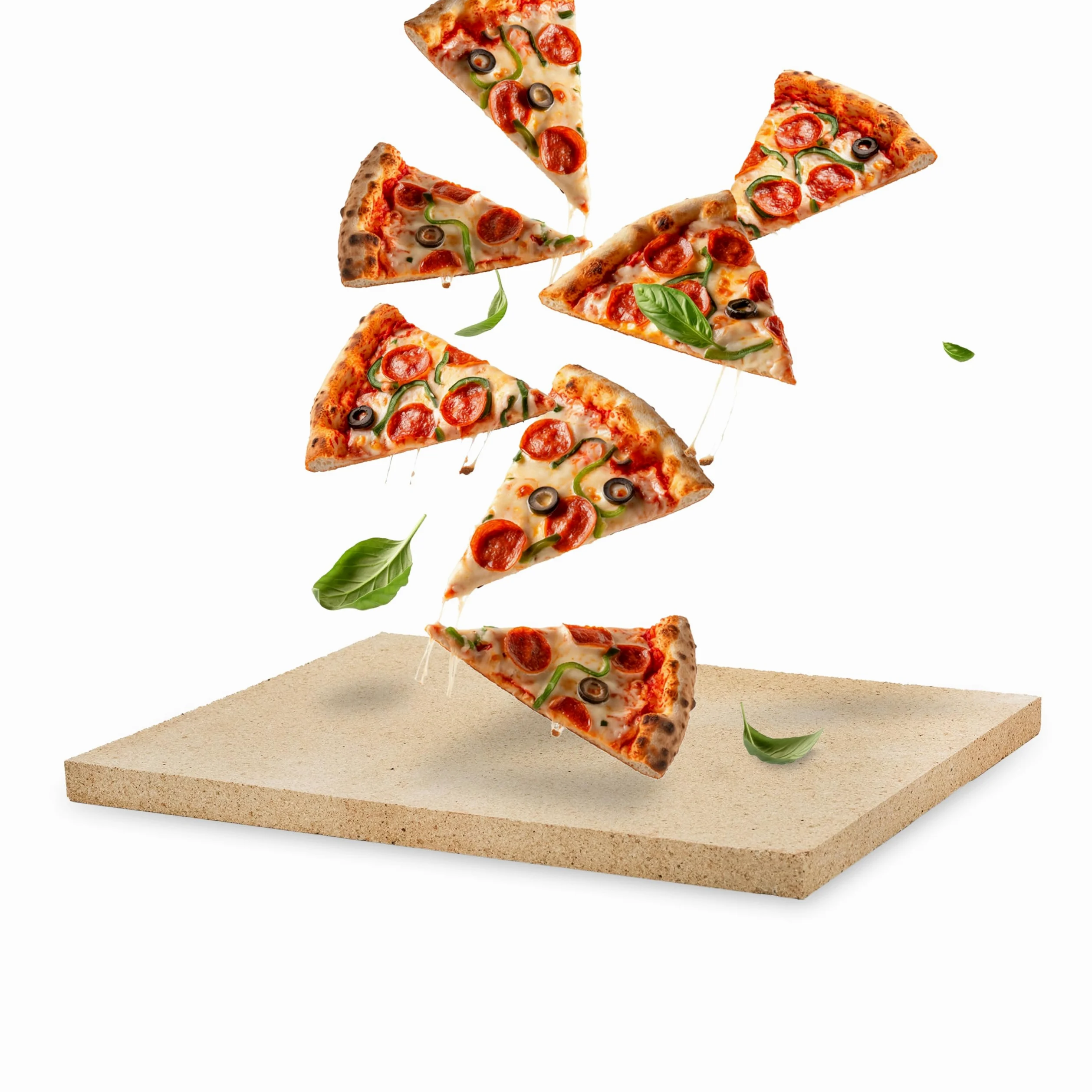 Feuerfest 123 - Pierre à pizza en chamotte carrée 40 x 30 x 2,5 cm - Pour four et barbecue (au gaz) - Véritable pierre réfractaire, pierre de cuisson pour pizza croustillante et aérée