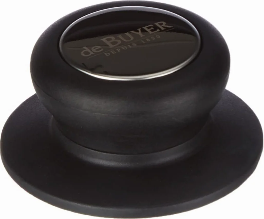 DE BUYER -4112.32 -couvercle verre bouton bak./inox ø 32cm, Ecru
