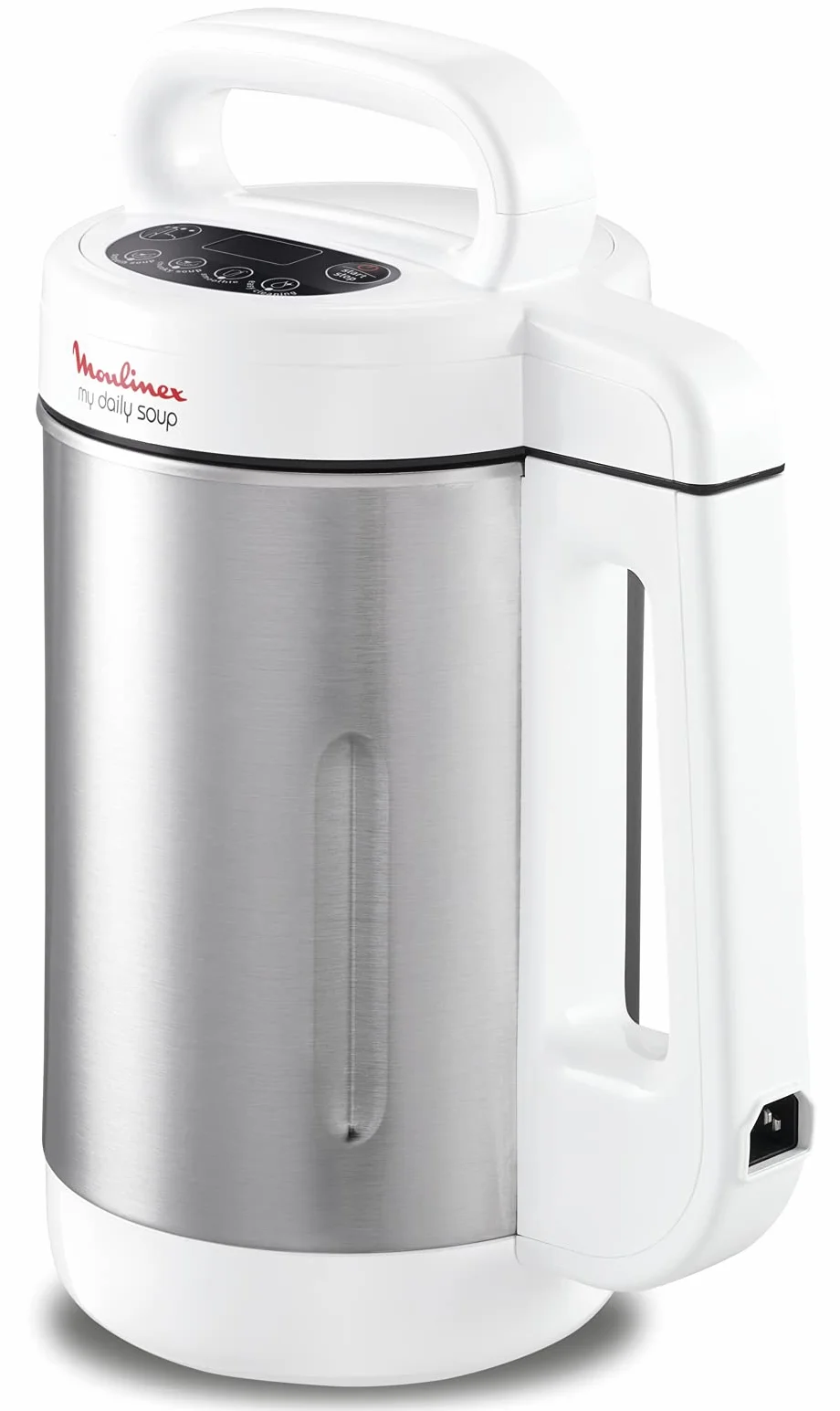 Moulinex My Daily Soup Cuiseur à soupe, Blender chauffant 1,2 L, 4 programmes, Ecran digital, 4 lames inox, Mixe et cuit, Recettes froides et chaudes, Soupes, Veloutés, Smoothies, Milkshakes LM542110